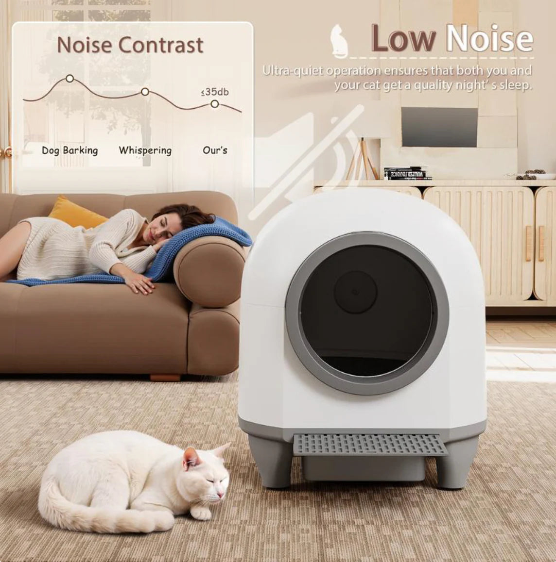 Warcat Smart Cat Litter Box – Self-Cleaning & Odor-Free